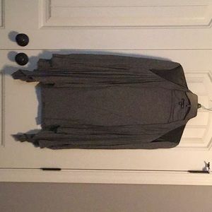 Gray jersey jacket with faux leather